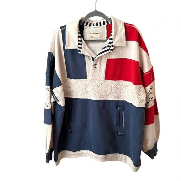 Free People We the Free American Dream Polo Pullover - Picture 4 of 7